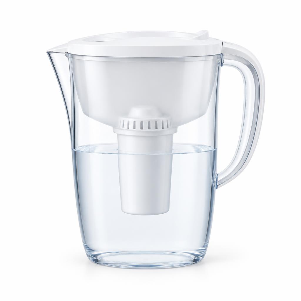 Carafe filtrante générique transparente avec sa cartouche